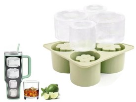 Molde silicona para cubitos x4 termo flor 43A2 